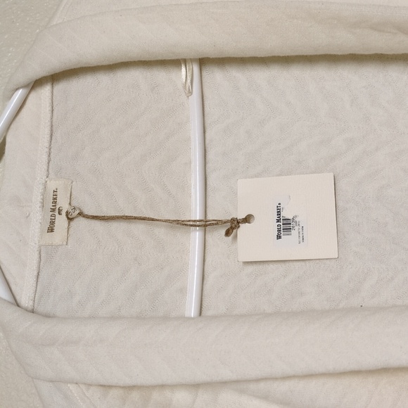 World Market Quilted Cream Open-Front Women's Cardigan Size Large - Picture 7 of 8